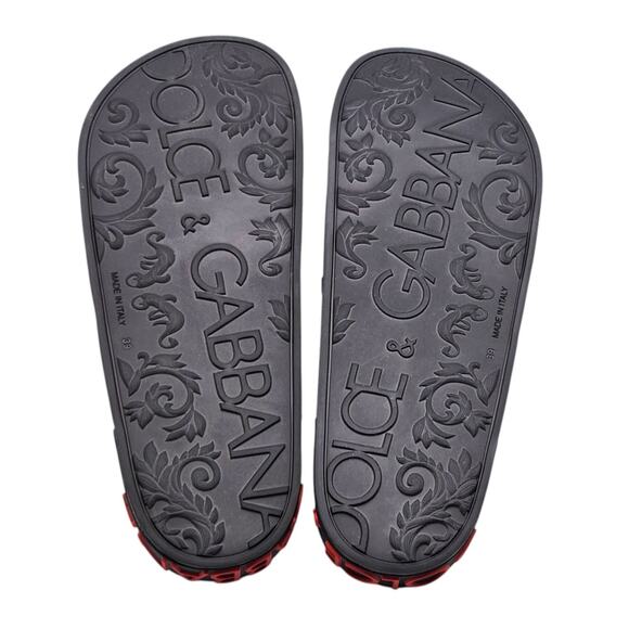Dolce & Gabbana Logo Saint Barth Rubber Pool Slides Black EU 39 US 9 - NWB $320 - Picture 6 of 7